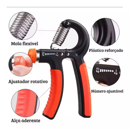 Hand Grip Ajustável 5kg a 60kg Profissional – Fortalecimento de Mãos e Antebraço