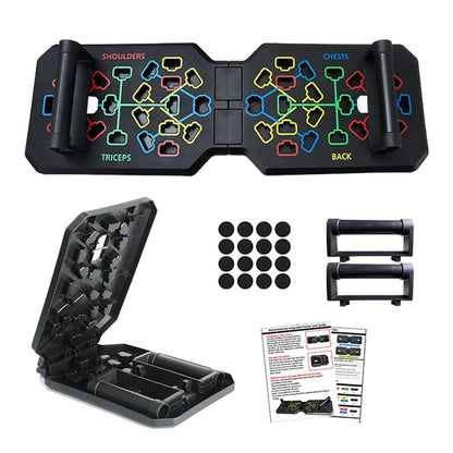 Placa de Flexão Multifuncional com Barras – Treino em Casa para Peito, Ombro e Tríceps | Equipamento Fitness Profissional