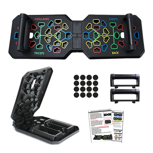 Placa de Flexão Multifuncional com Barras – Treino em Casa para Peito, Ombro e Tríceps | Equipamento Fitness Profissional