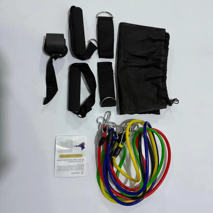 Kit 11 Elásticos de Resistência com Pedal – Treino Fitness e Cross Training