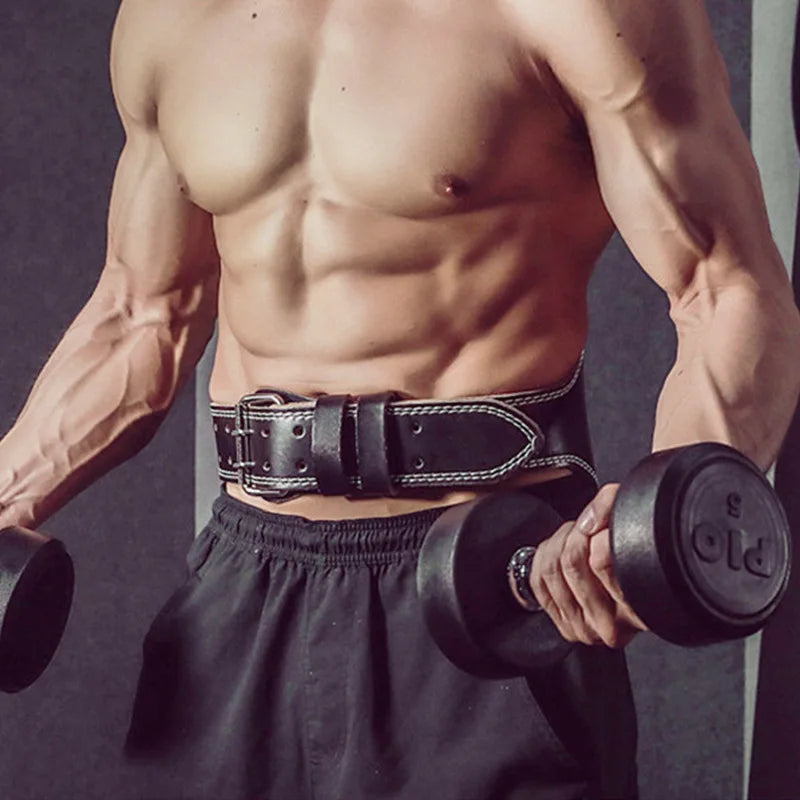 Cinto de Musculação em Couro PU – Suporte para Treino de Força